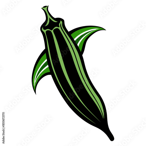 okra on white background 