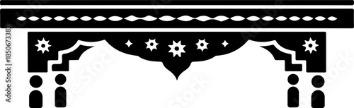 Traditional Arabic ornate shelf or console table silhouette for interior decor and architectural themes