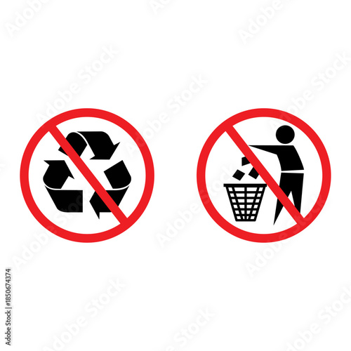 DO NOT RECYCLE ,DISCARD TRASH SIGN