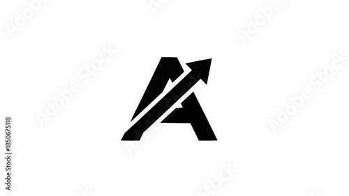 Bold Letter A with Upward Arrow Symbol.