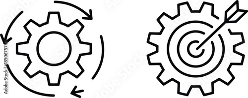 Gear icons for business strategy and optimization
