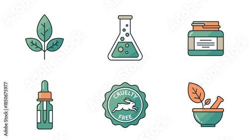 Collection of ecofriendly and natural product icons set