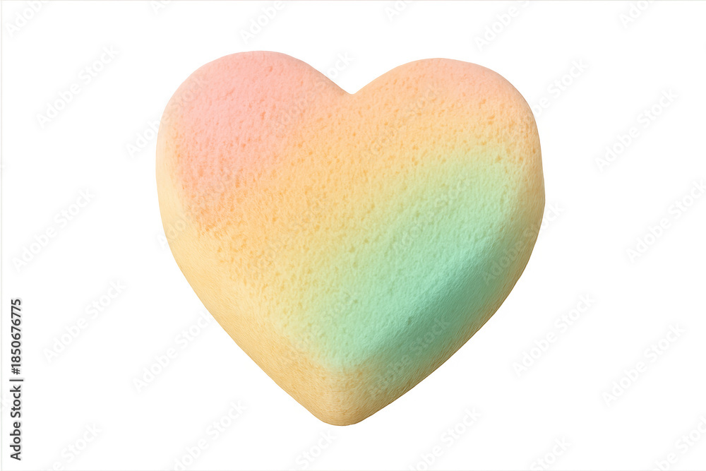 Fototapeta premium Pastel rainbow heart candy marshmallow on transparent background
