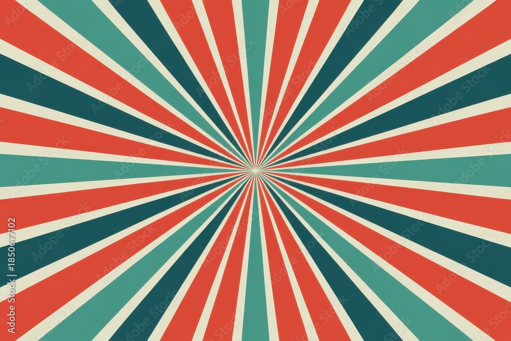 Fototapeta premium A vibrant background features a sunburst pattern with radial stripes