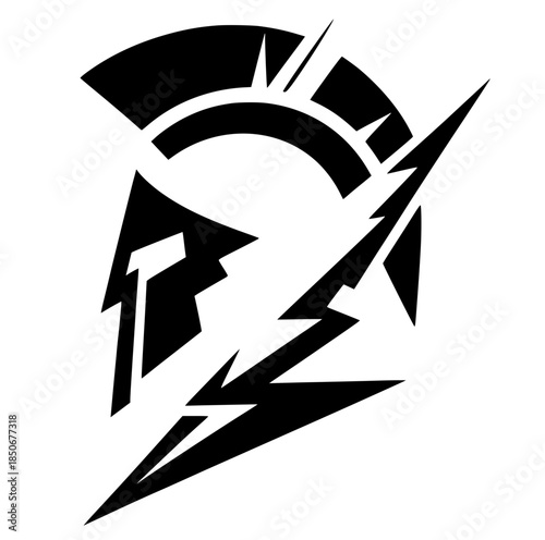 Spartan head silhouette vector design