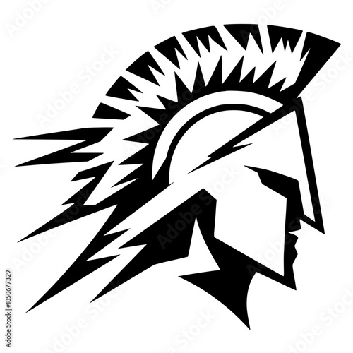 Spartan head silhouette vector design