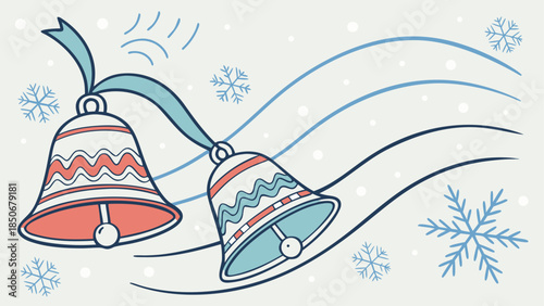 Winter bells with snowflakes
