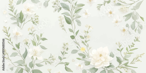 Elegant Nature Inspired Watercolor Floral Clipart Collection