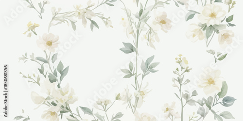 Delicate Watercolor Flower Clipart Set with Natural Color Palette