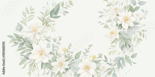 Delicate Watercolor Flower Clipart Set with Natural Color Palette