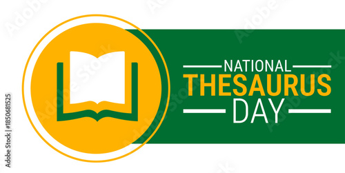 National Thesaurus Day background, banner, card or poster design template is observed every year during January, to raise awareness about the mission. Vector illustration.