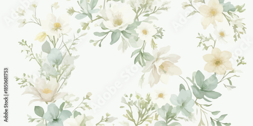 Romantic Watercolor Floral Clipart Set for Wedding Design