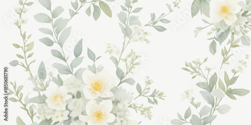 Romantic Watercolor Floral Clipart Set for Wedding Design