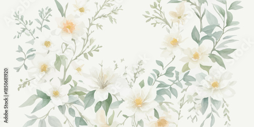 Elegant Botanical Watercolor Flower Clipart Collection