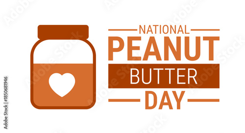 National Peanut Butter Day background, banner, card or poster design template is observed every year during January, to raise awareness about the mission. Vector illustration.