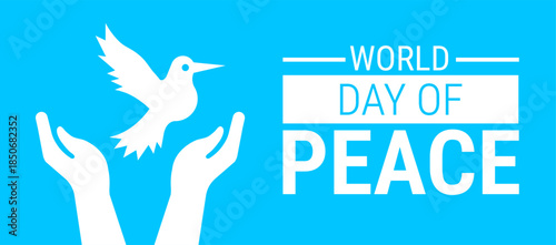 World Day of Peace background, banner, card or poster design template is observed every year during January, to raise awareness about the mission. Vector illustration.
