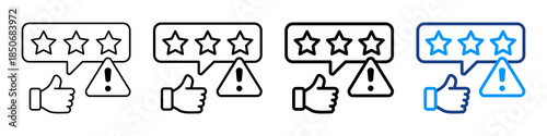 Risk Rating Icon Different Style Outline Collection Set.