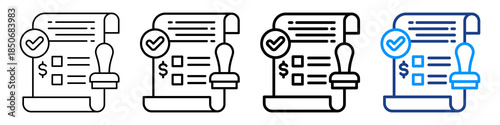 Loan Approval Icon Different Style Outline Collection Set.