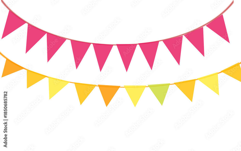 Fototapeta premium Festive multicolor bunting banner decorative illustration
