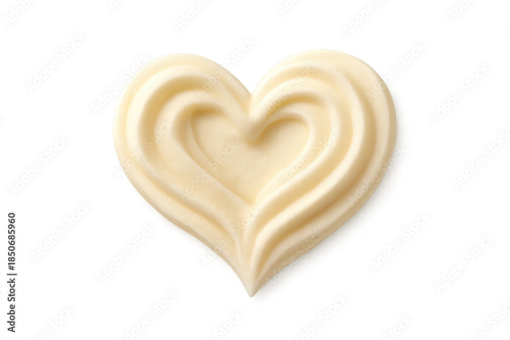 Fototapeta premium Creamy heart shape swirl on transparent background