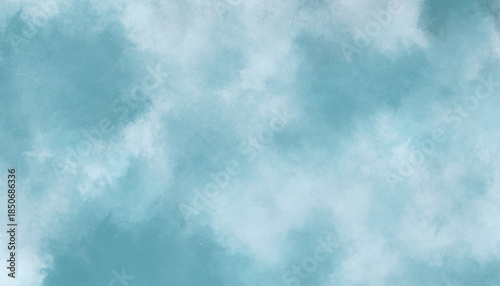 Moody Blue Smoke Texture. Soft Teal Cloudy Sky Abstract Background. 