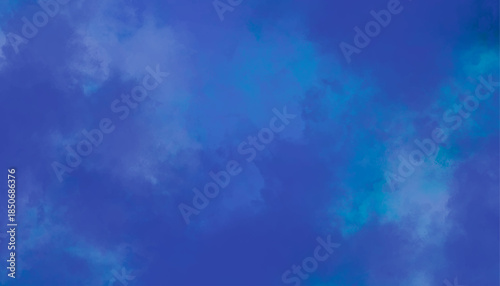 Abstract Blue Sky and Soft Cloud Background. Blue Watercolor Background Texture