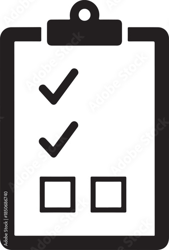 Vector clipboard icon with checkmarks and empty boxes, representing tasks, planning, and pending items. , Generative Ai