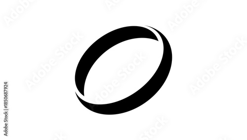 Wedding ring symbol, black isolated silhouette