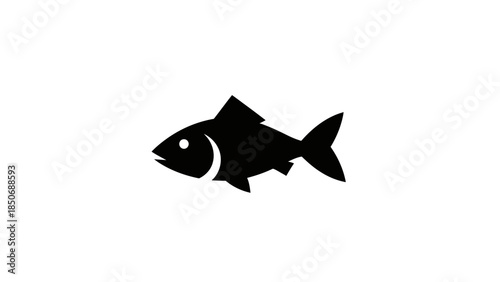 Silhouette icon of a fish, representing aquatic life and seafood