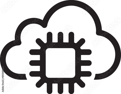 Cloud computing processor icon