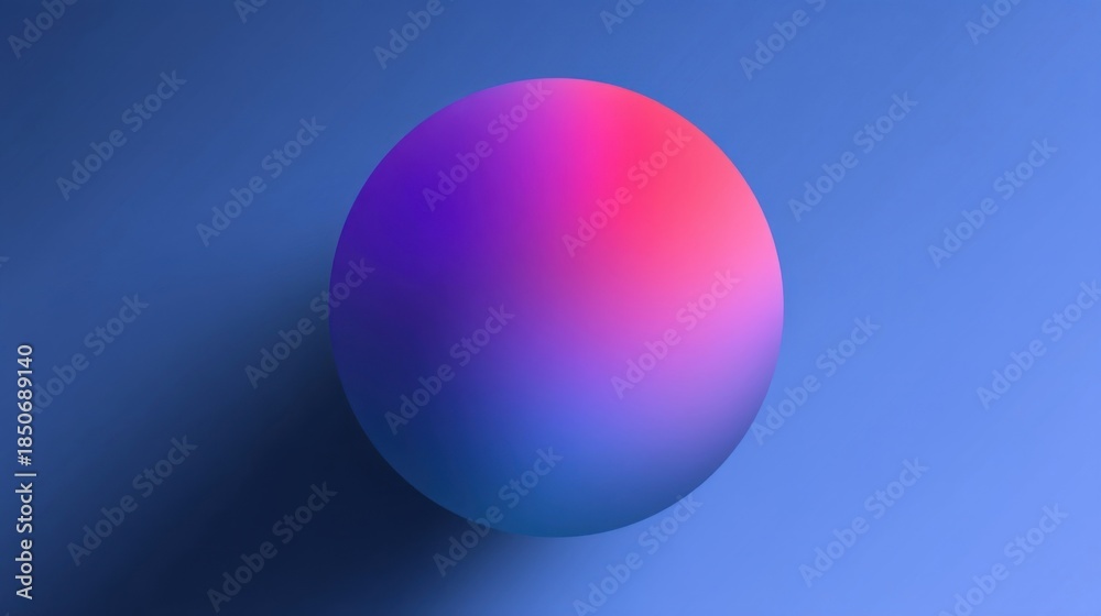 Obraz premium A spherical object with a smooth gradient transitioning from pink to blue,