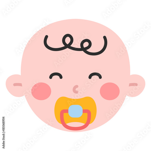 아기 쪽쪽이 얼굴 일러스트