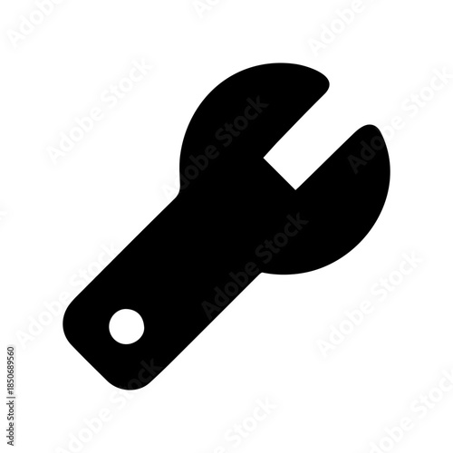 Build Tool Wrench Icon Isolated on White Background