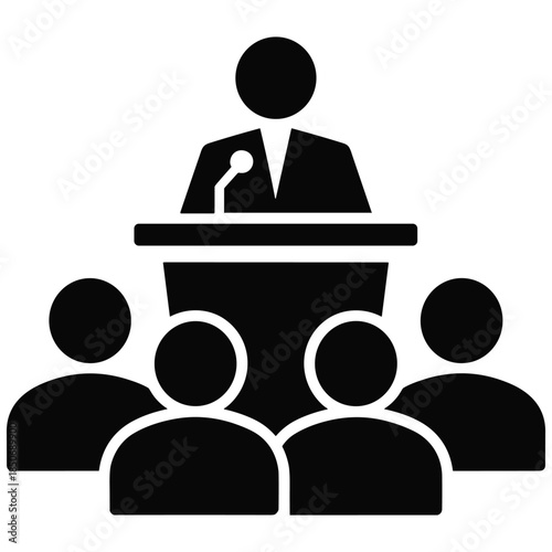 Speaker addressing audience