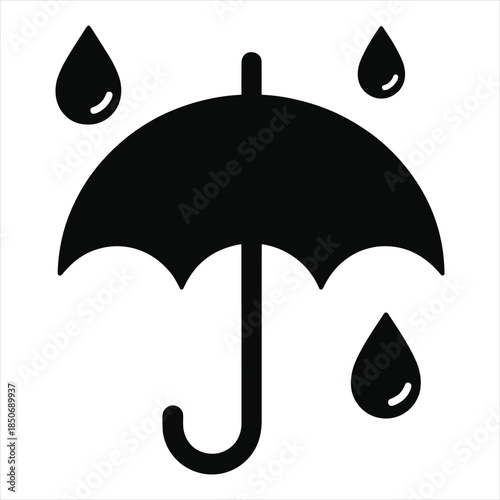 Umbrella with raindrops