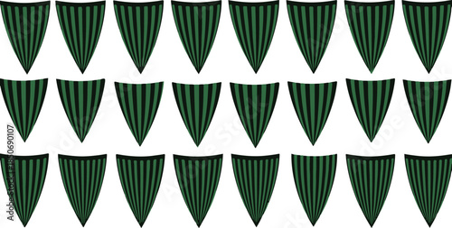 Set of 20 dark green plastic fence decorative pointed fence toppers