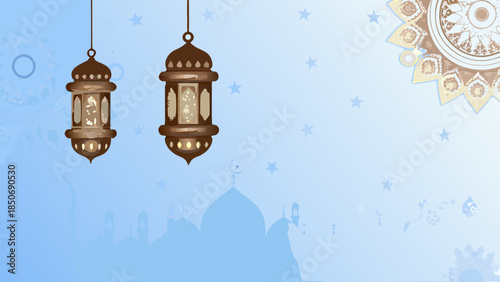 Elegant lanterns illuminating a serene skyline