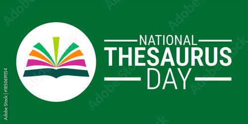 National Thesaurus Day background, banner, card or poster design template is observed every year during January, to raise awareness about the mission. Vector illustration.