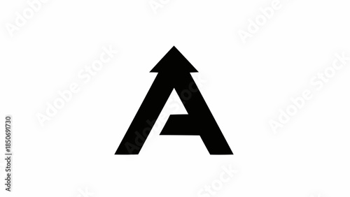 Black Letter A with Upward Arrow Symbol.
