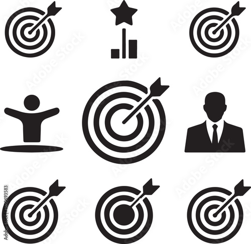 black silhouettes of people and family members in various activities