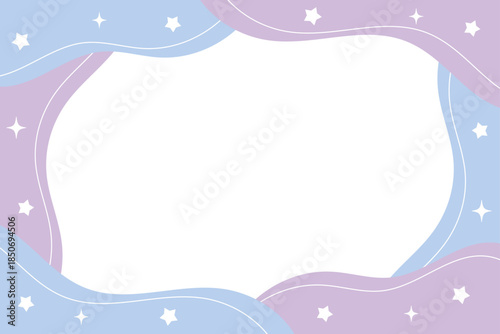 星がかわいいメルヘンなフレーム　ラベンダー色