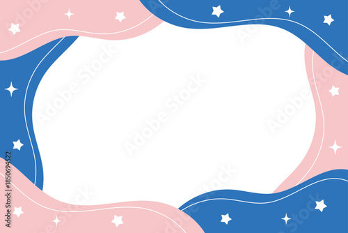 星がかわいいメルヘンなフレーム　青　ピンク