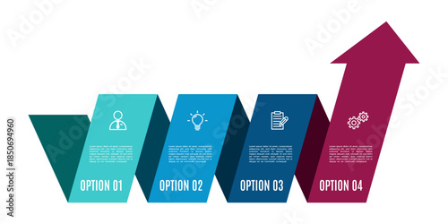 business graph arrows infographic template