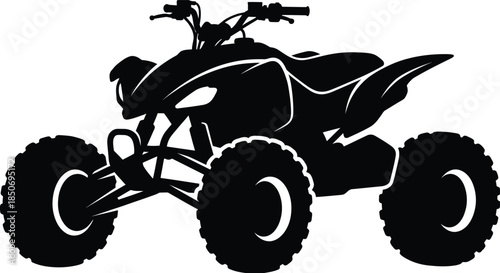 ATV Silhouette Vector of Off-Road Quad Bike