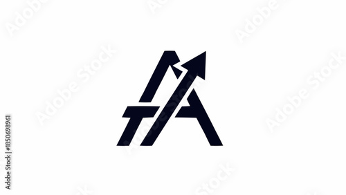 Modern Letter A Logo with Upward Arrow Symbolizing Growth and Progress.