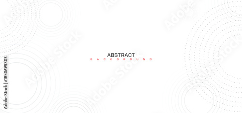 Abstract White and gray Background with Minimalist Concentric Circles and Dotted Orbit Patterns, Clean Professional Corporate Backdrop, Modern Technical Vector Illustration Wallpaper
