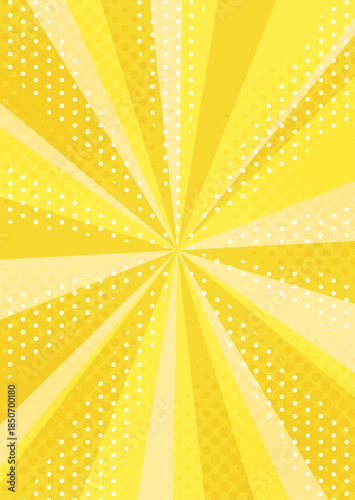 アメコミ風のポップな背景イラスト　集中線・黄色