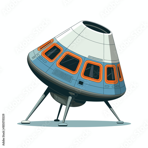 A sleek, futuristic spacecraft design showcases the advanced technology and engineering behind space travel, representing exploration and innovation in modern science.