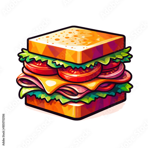 sandwich with cheese and vegetables