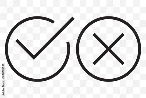 Black check mark icons set. Checkmark vector icon collection. Checked icon or correct choice sign. Check mark or checkbox pictogram. Vector illustration